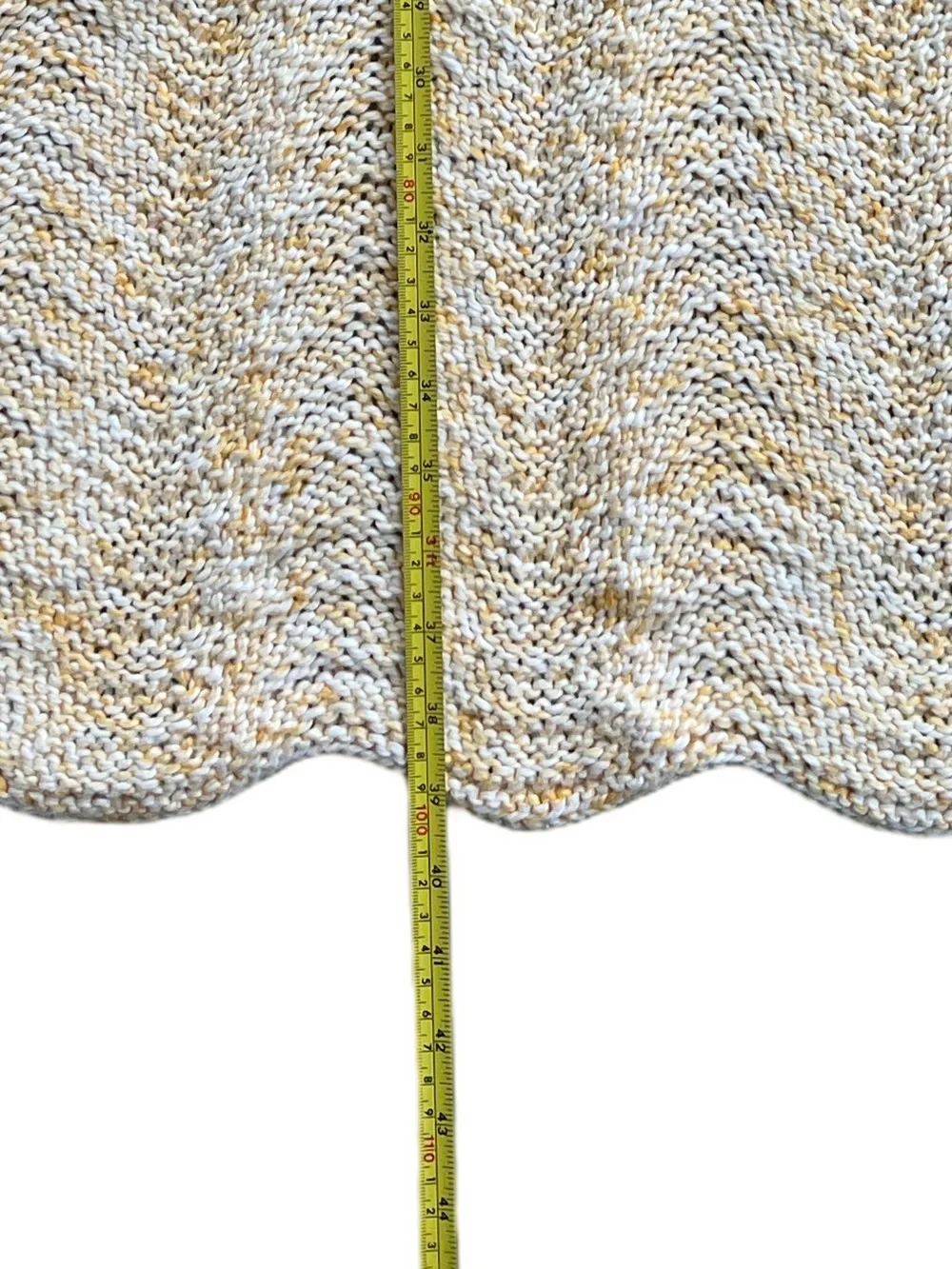 Vintage Hand knit Pointelle Baby Blanket